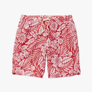 Fair Harbor Men’s Anchor Swim Trunks in Red Hawaiian